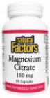 Natural Factors: Magnesium citrát (Hořčí...