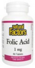 Natural Factors: Folic Acid (Kyselina li...